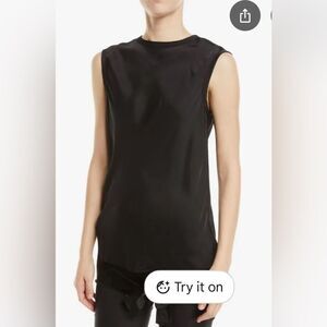 Helmut Lang Black  Tie-Hem Tank Top